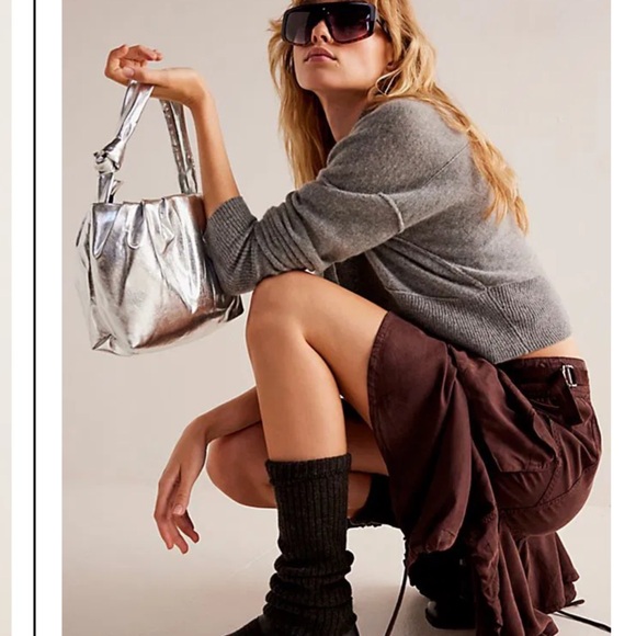 Free People Paxton Parachute Utility Skirt Asymmetrical Ties Walnut Brown - Picture 3 of 6